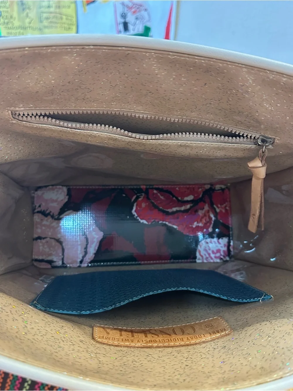 Consuela Leopard Print Tote with Multicolor Straps - Chica Tote - Picture 3 of 4